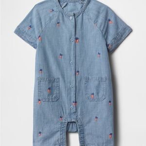 GAP Baby Peter Rabbit Chambray Shorty One Piece Size 6-12 Months NWT!
